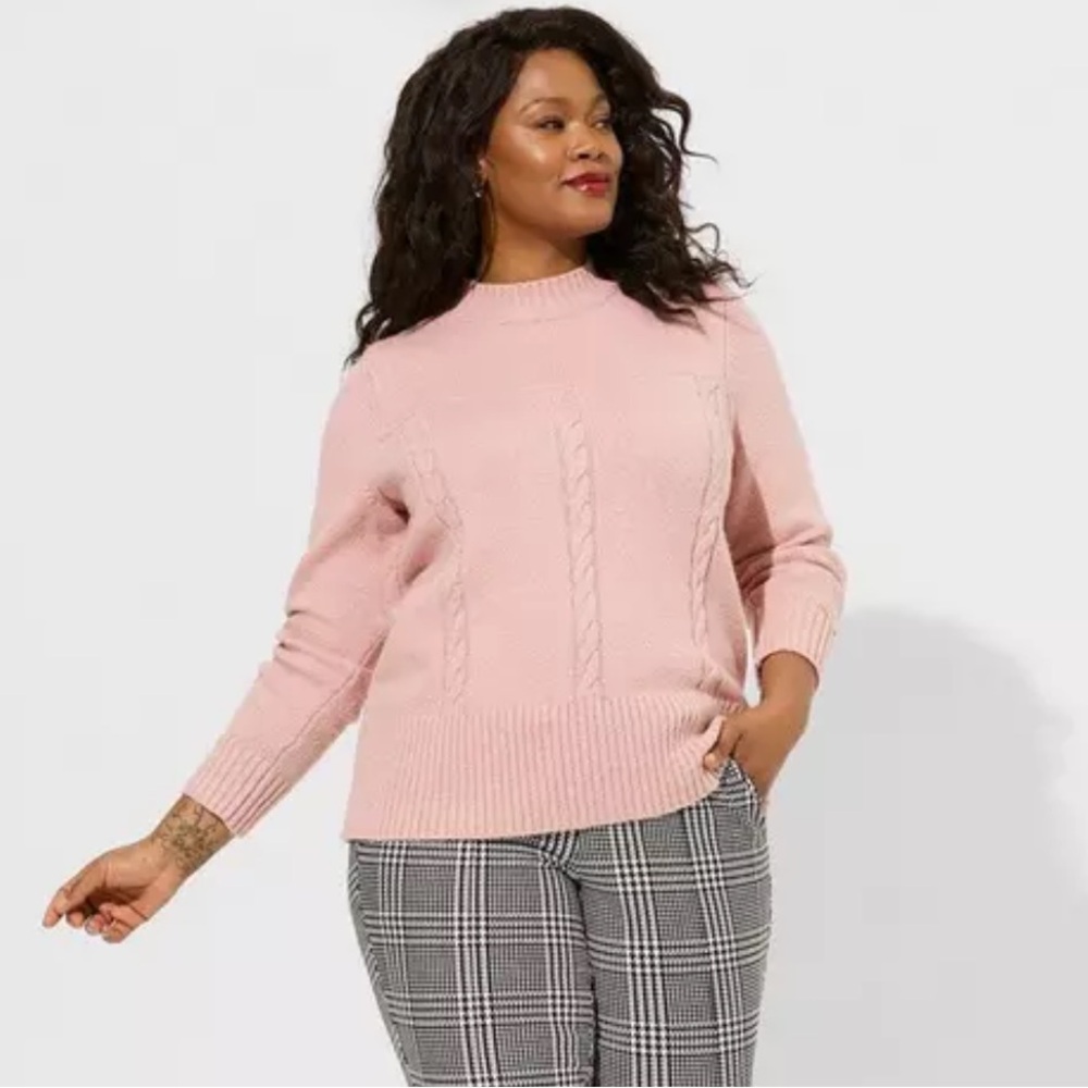 Torrid Marilyn Monroe Plus Size 5X Cable Mock‎ Neck Pullover Sweater